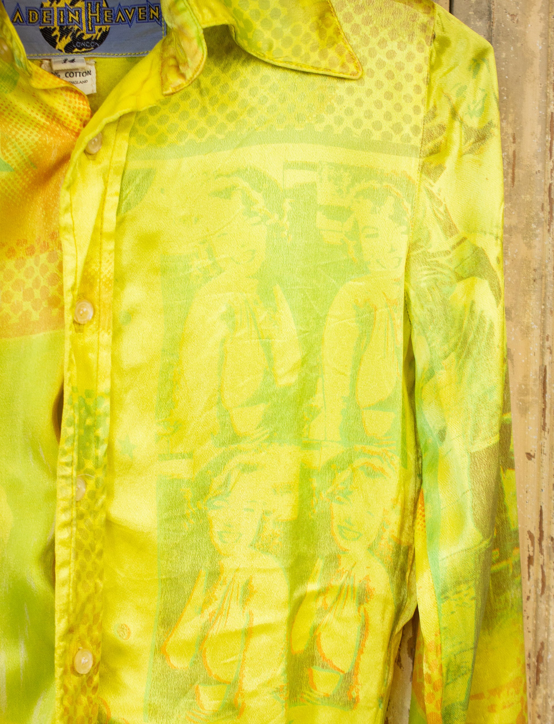 Vintage Made In Heaven Marilyn Button Up 1970s Yellow Small