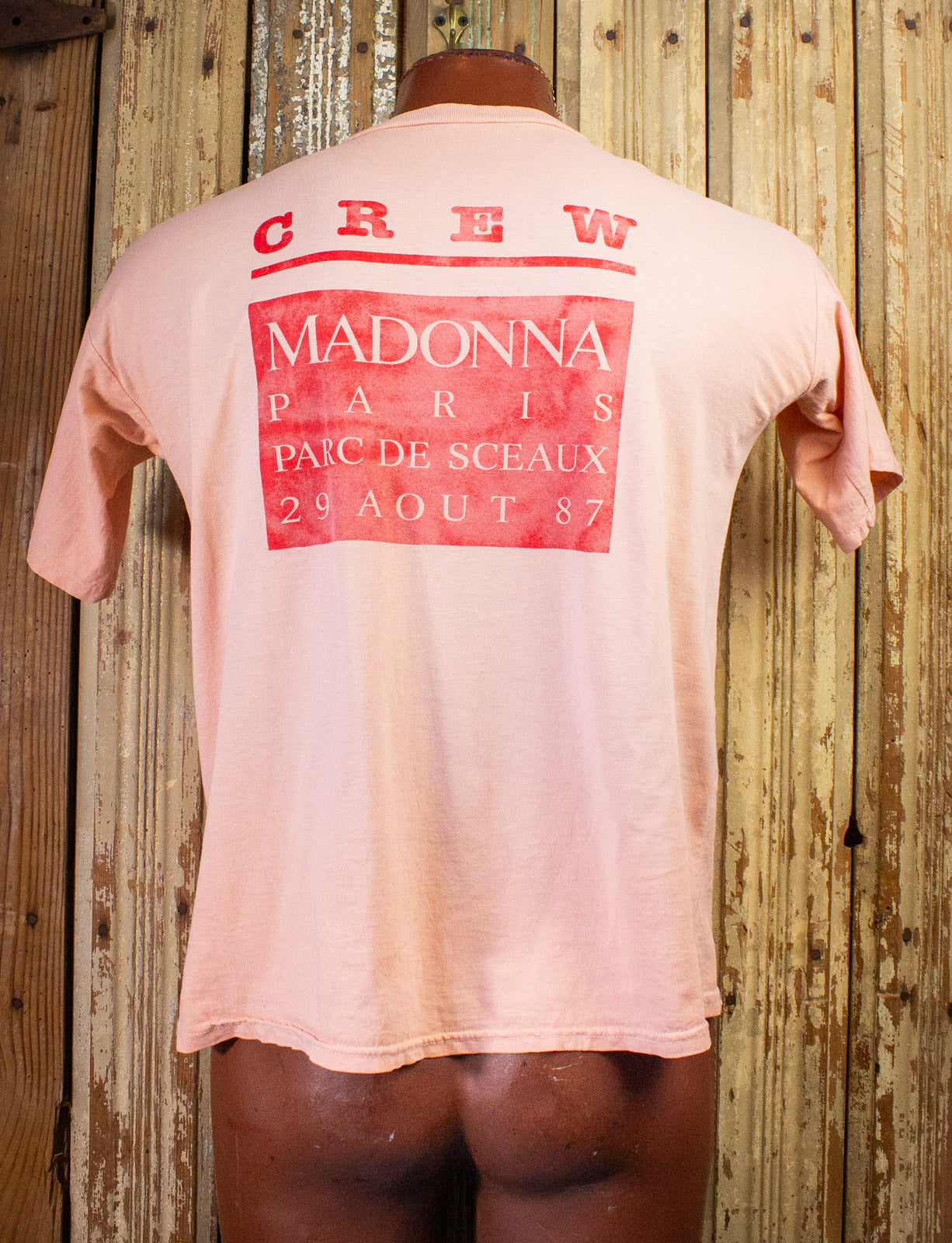 Vintage Madonna Paris, France Crew Concert T Shirt 1987 Pink XL