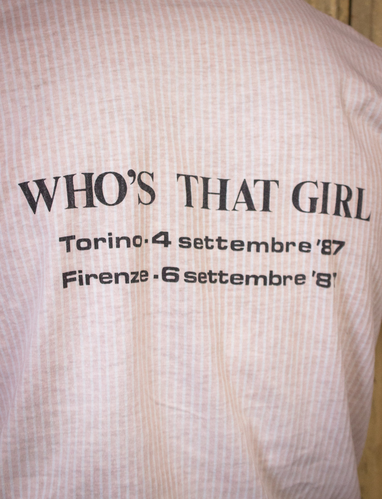 Vintage Madonna Tecnico Italian Crew Concert T Shirt 1987 Pink Medium