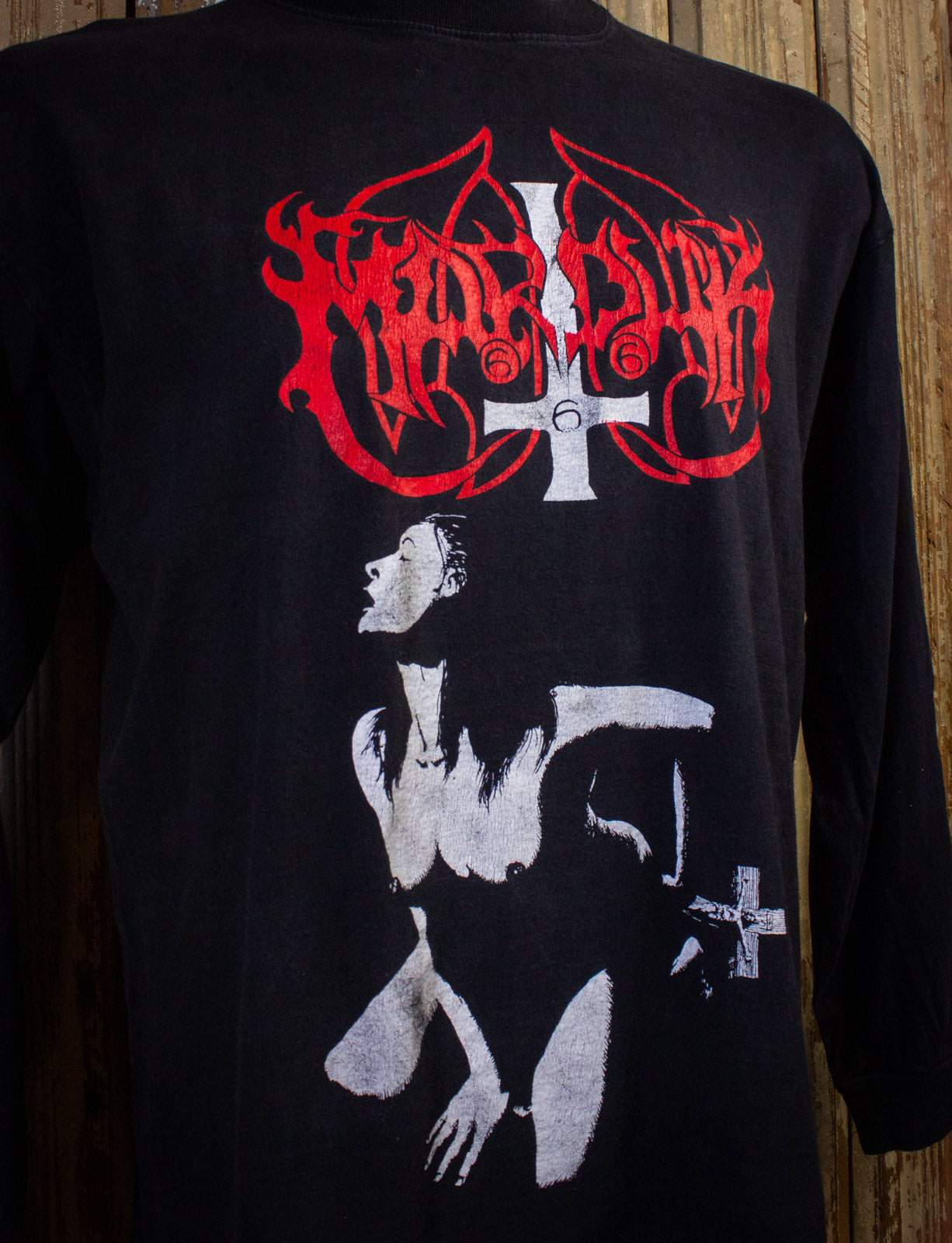 Vintage Marduk F*** Me Jesus Long Sleeve Concert T Shirt 90s Black XL