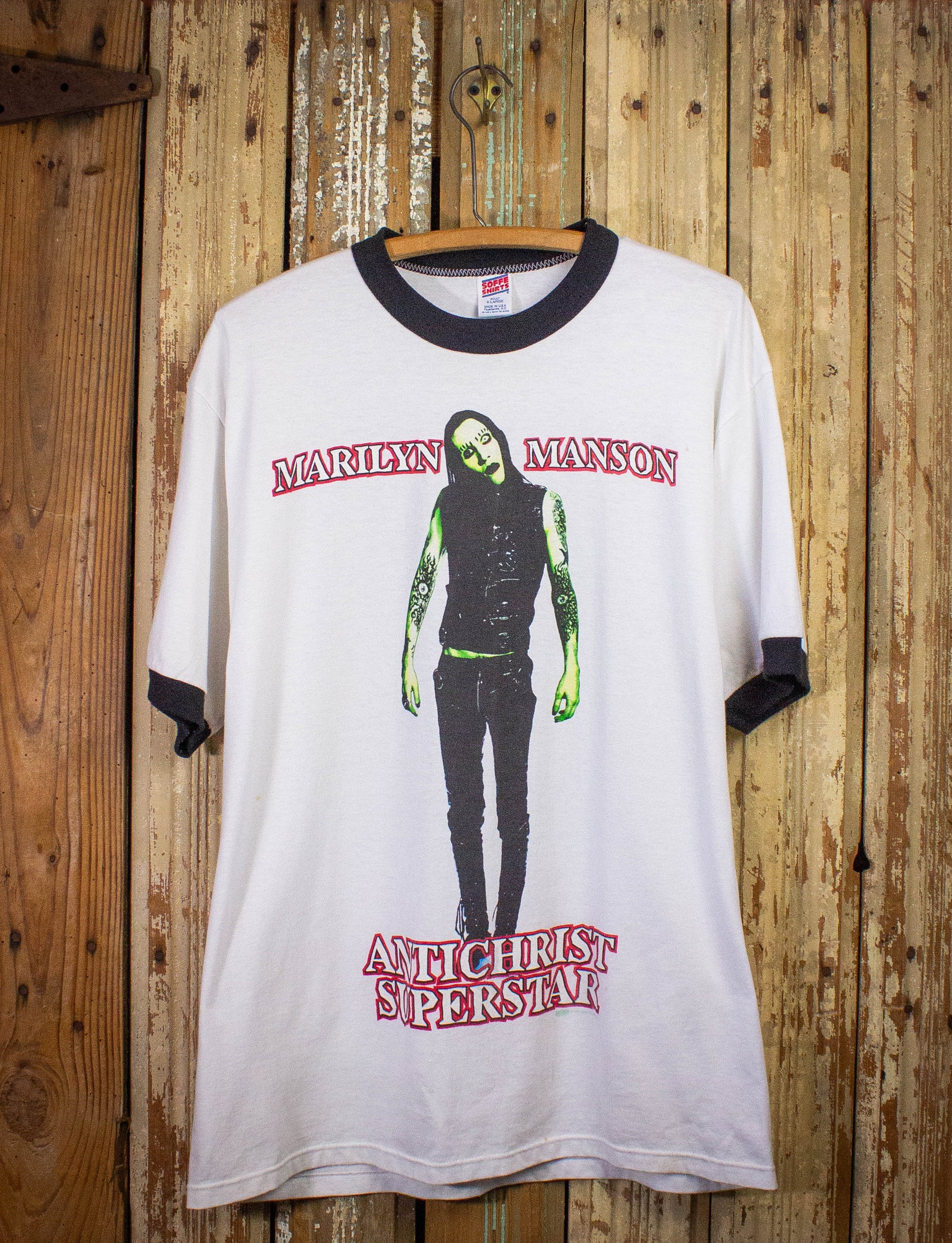 Vintage Marilyn Manson Antichrist Superstar Ringer Concert T Shirt 