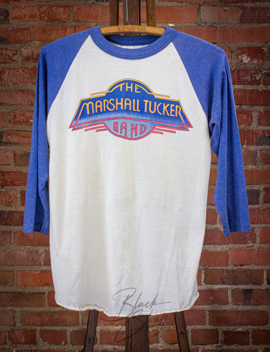 Vintage Marshall Tucker Band Raglan Concert T Shirt 80s White/Blue Medium