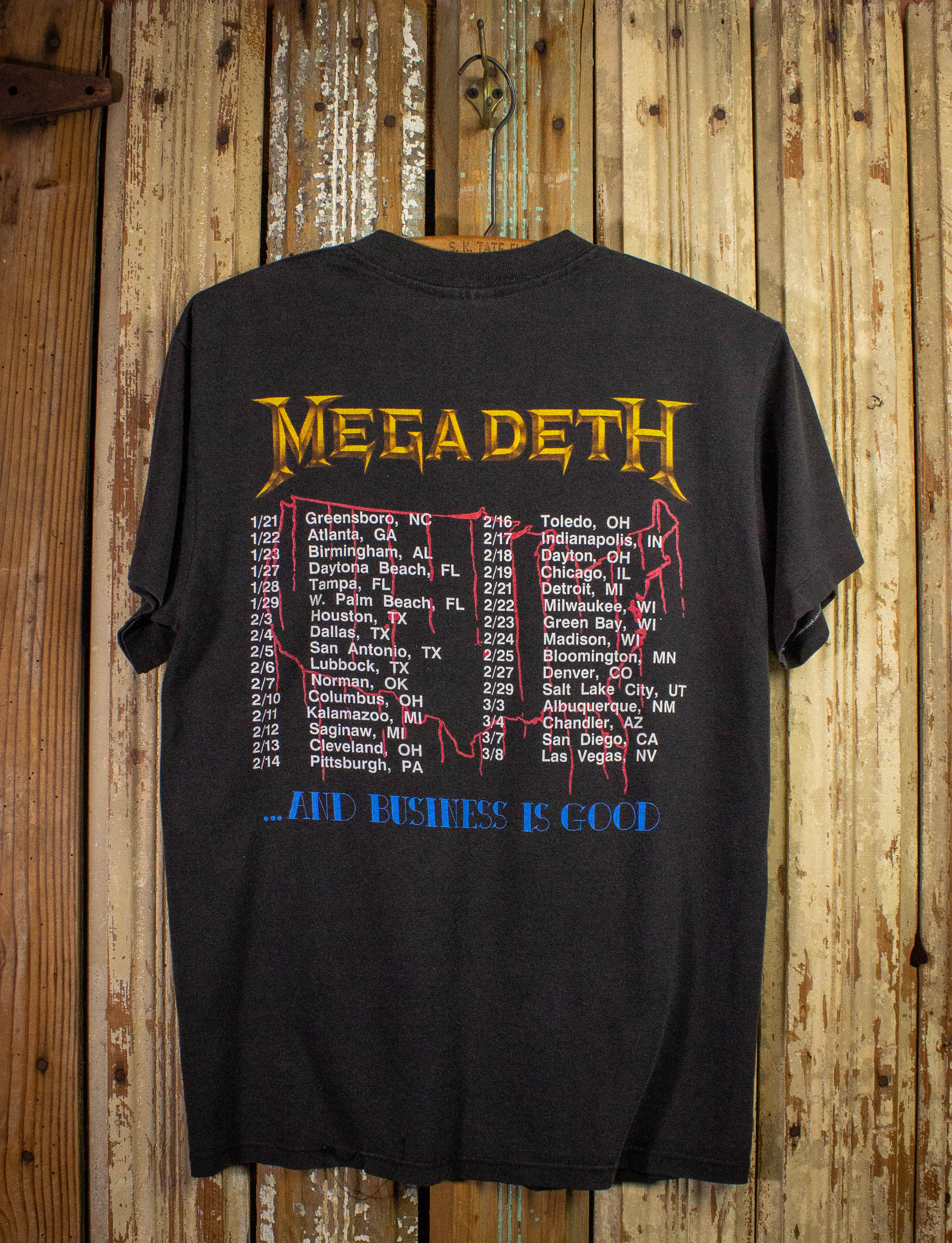 Vintage Megadeth Killing is My Business Concert T Shirt 1988 Black