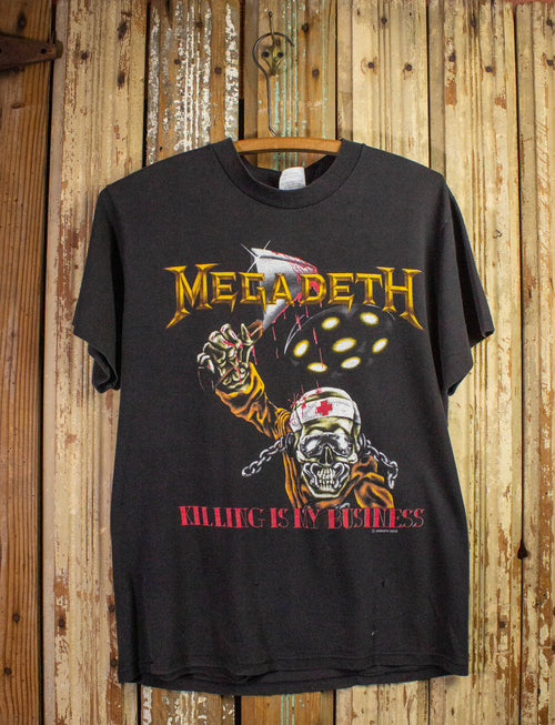Vintage Megadeth Killing is My Business Concert T Shirt 1988 Black Medium