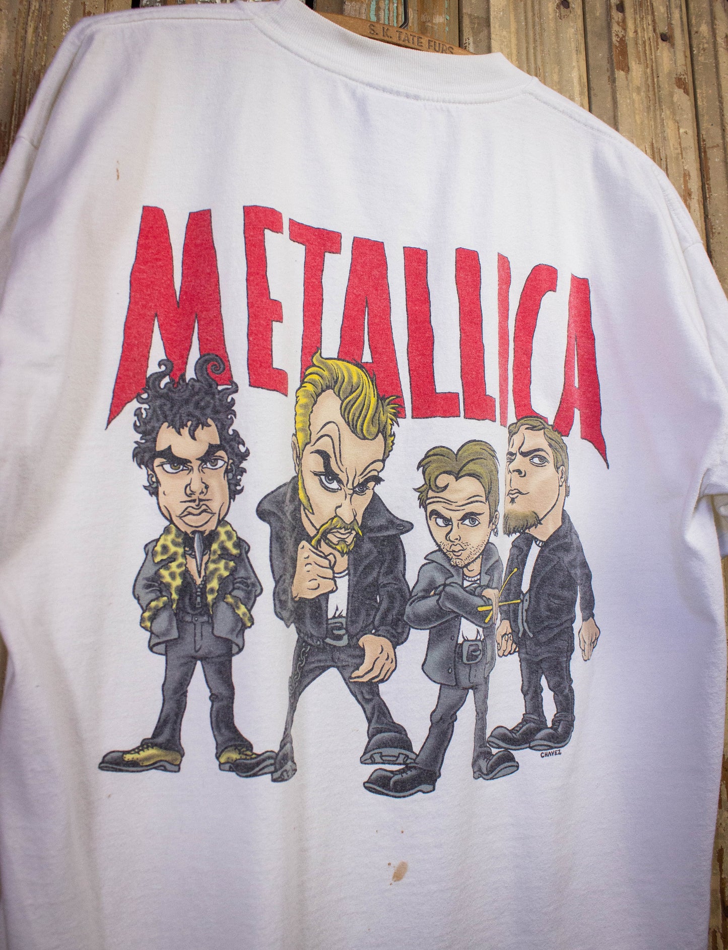 Vintage Metallica Cartoon Concert T Shirt 1996 White XL