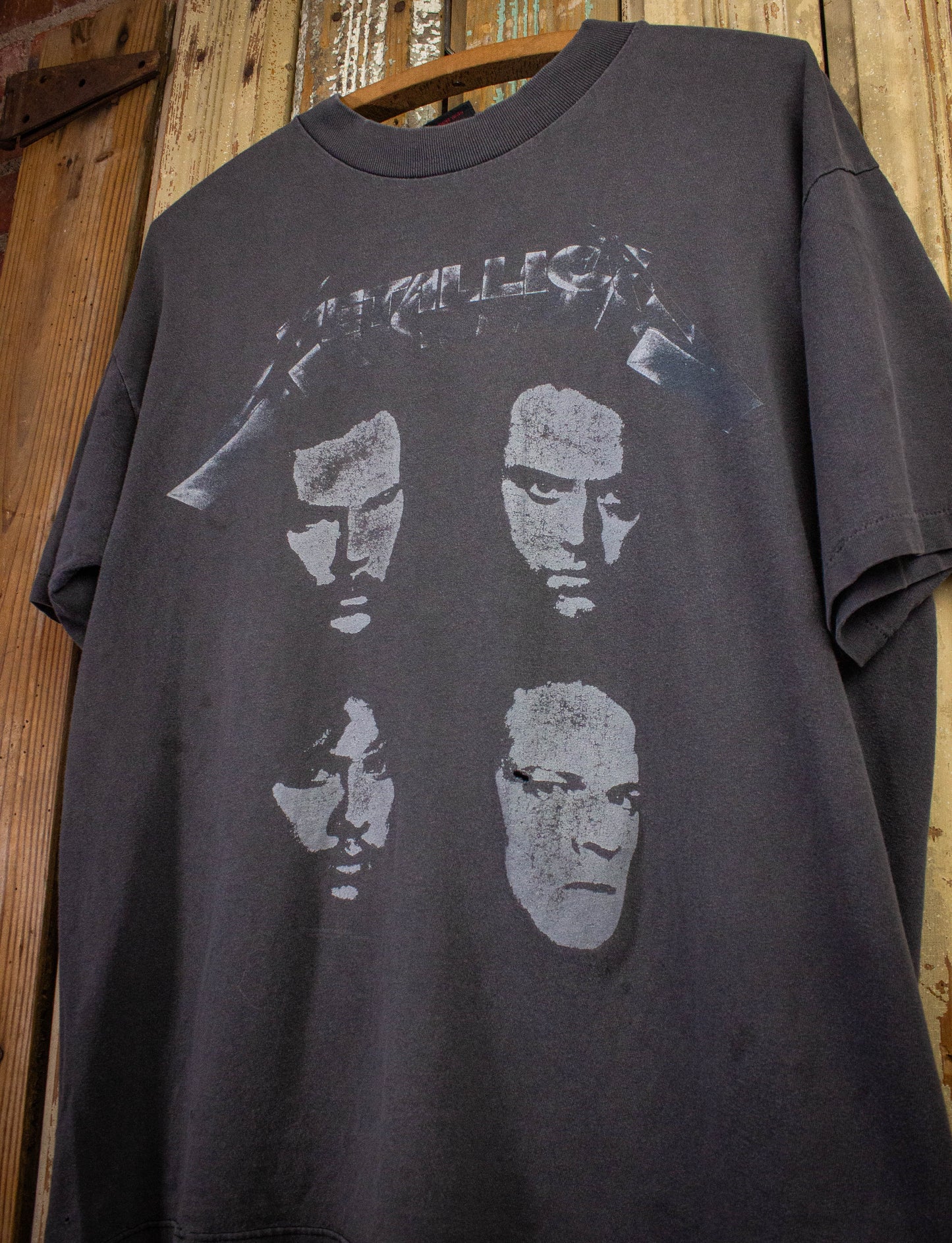 Vintage Metallica Faces Concert T Shirt 1991 Black Large