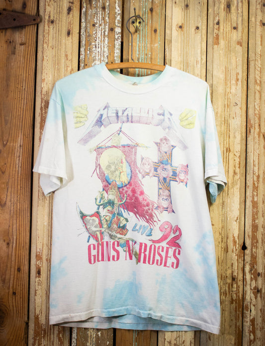 Vintage Metallica Guns N Roses Parking Lot Bootleg Concert T Shirt 1992 White Large