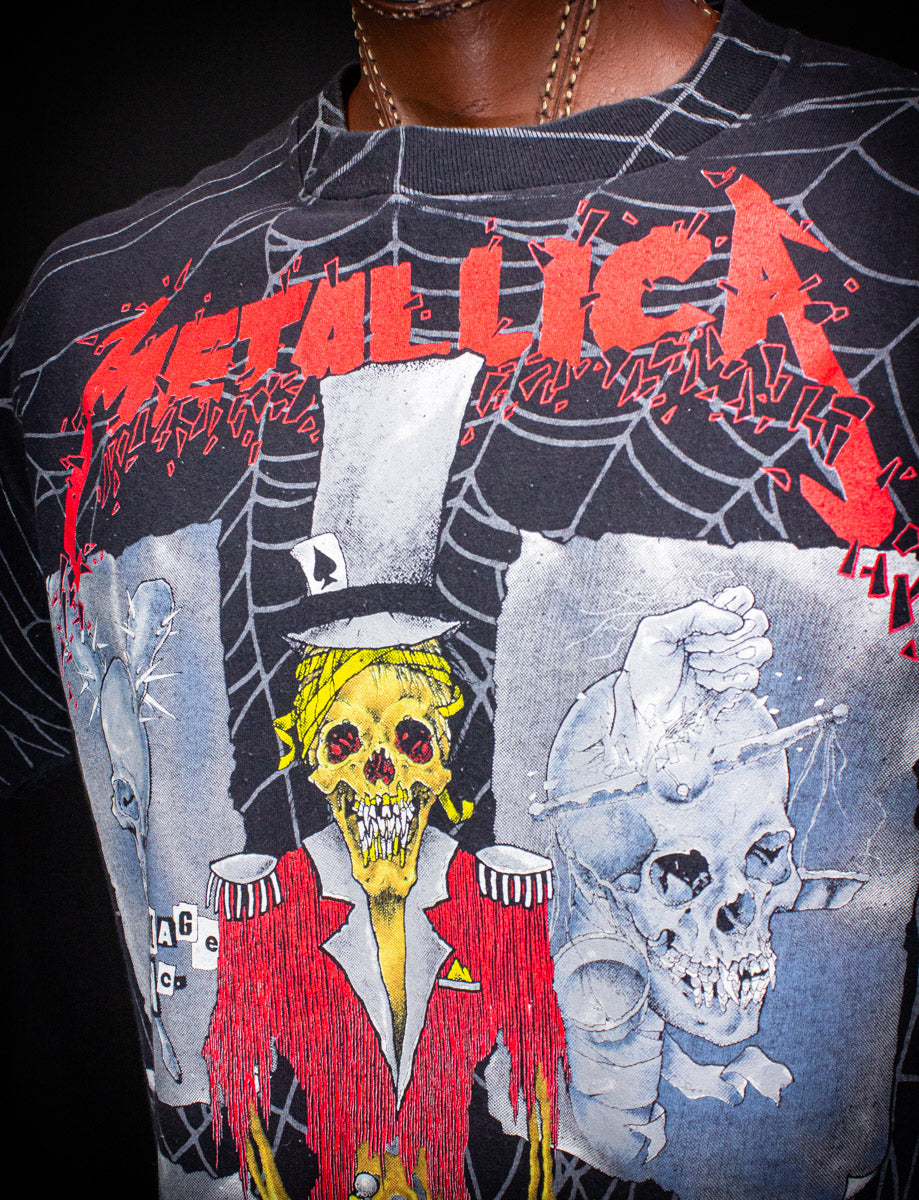 Vintage Metallica The Ringmaster Pushead All Over Print Concert T Shirt 1992 XL