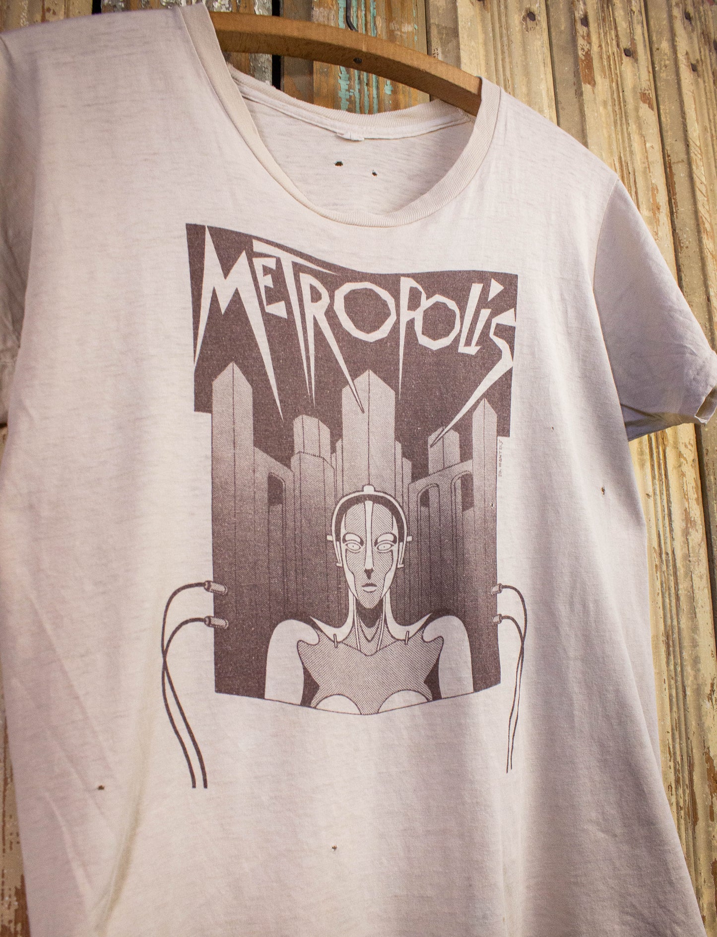 Vintage Metropolis Graphic T Shirt 70s Tan Medium