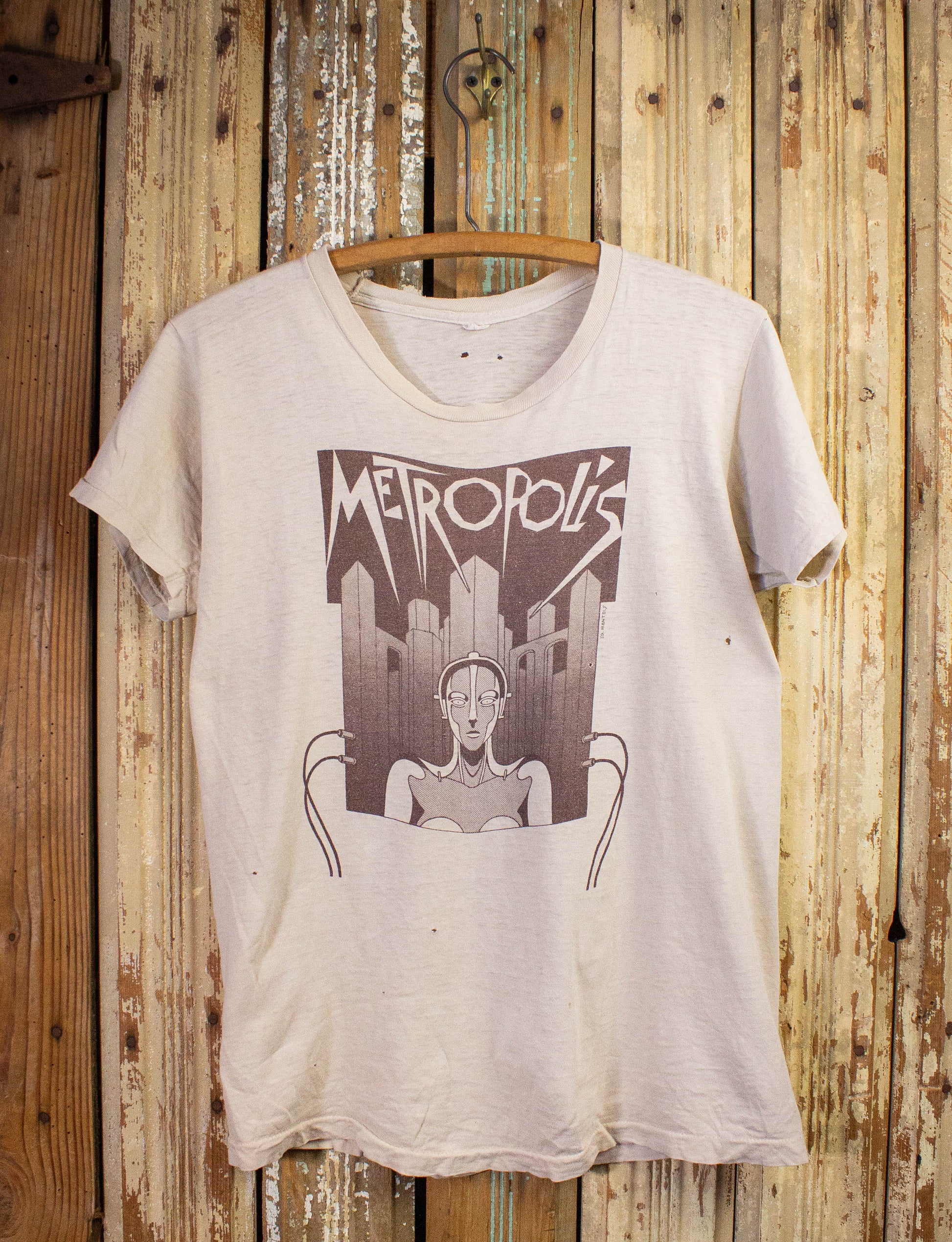 Vintage Metropolis Graphic T Shirt 70s Tan Medium