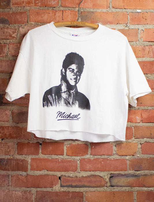 Vintage Michael Jackson Cropped Graphic T-Shirt L