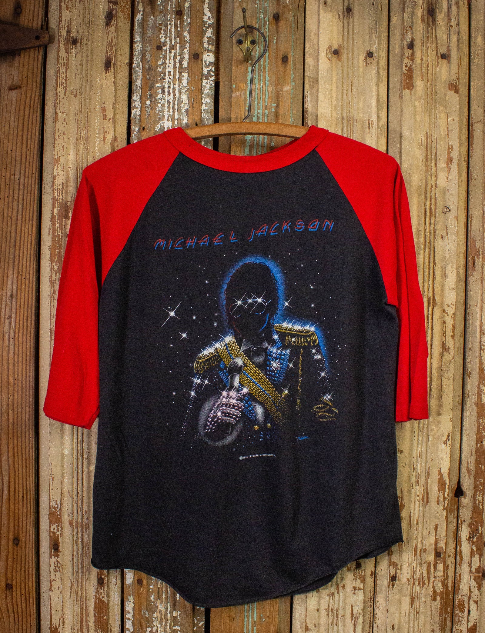 Vintage Michael Jackson Victory Raglan Concert T Shirt 1984 Red/Black –  Black Shag Vintage