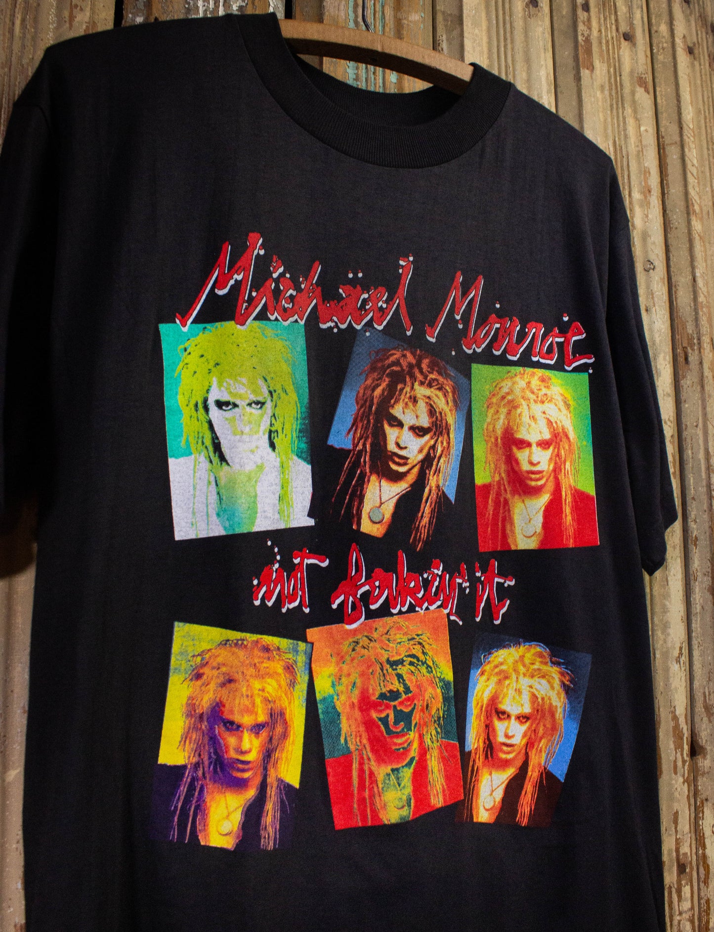 Vintage Michael Monroe Not Fakin' It Concert T Shirt 1989 Black Large