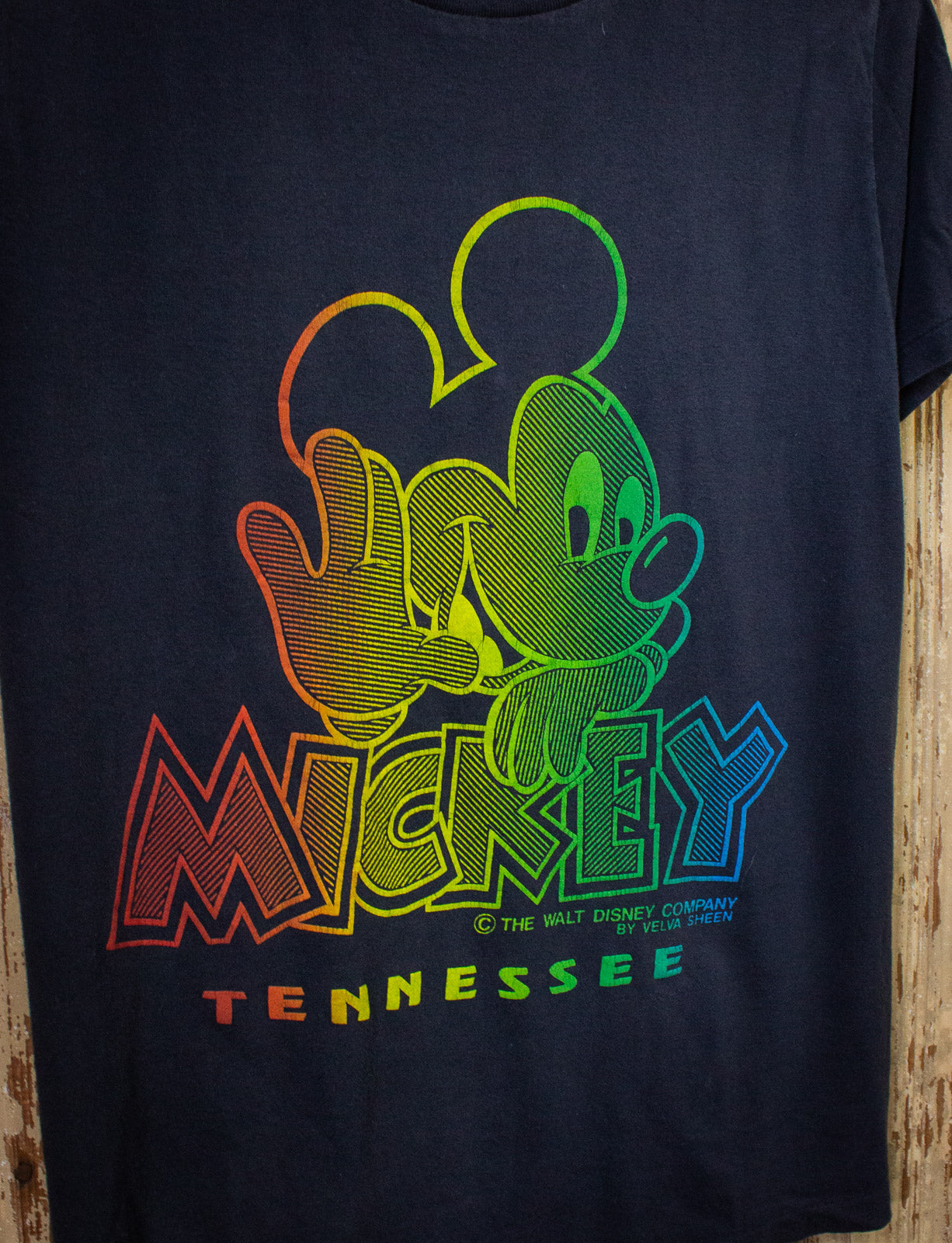 Vintage Mickey Mouse Tennessee Graphic T Shirt 80s Black Small