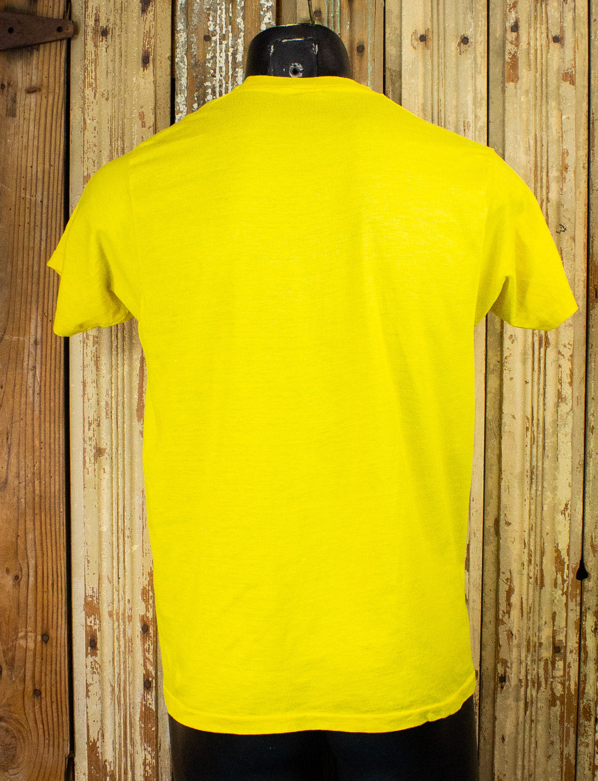 Vintage Mid Hudson Body Building Graphic T Shirt 80s Yellow Medium