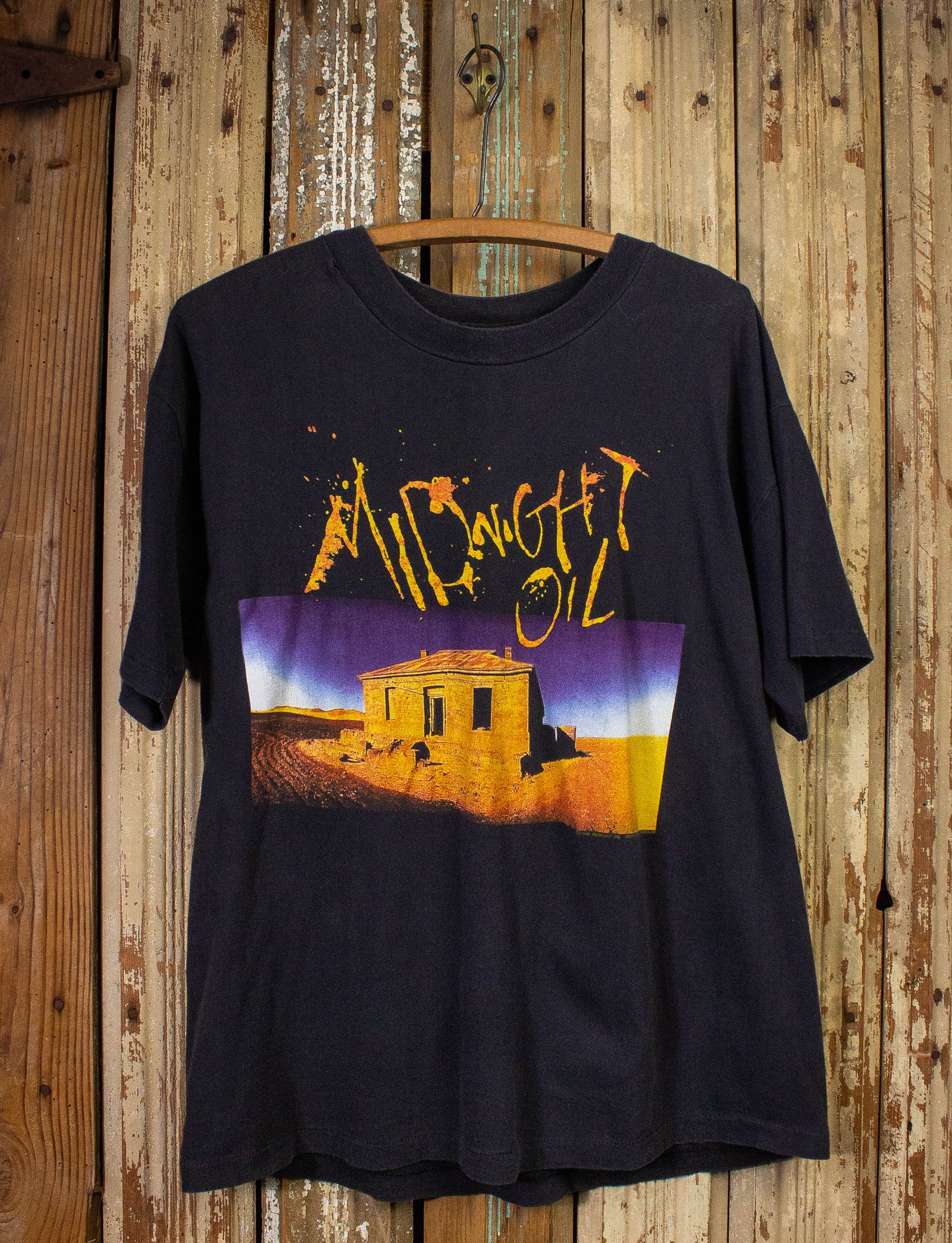 Vintage Midnight Oil Diesel and Dust Concert T Shirt 1989 Black XL