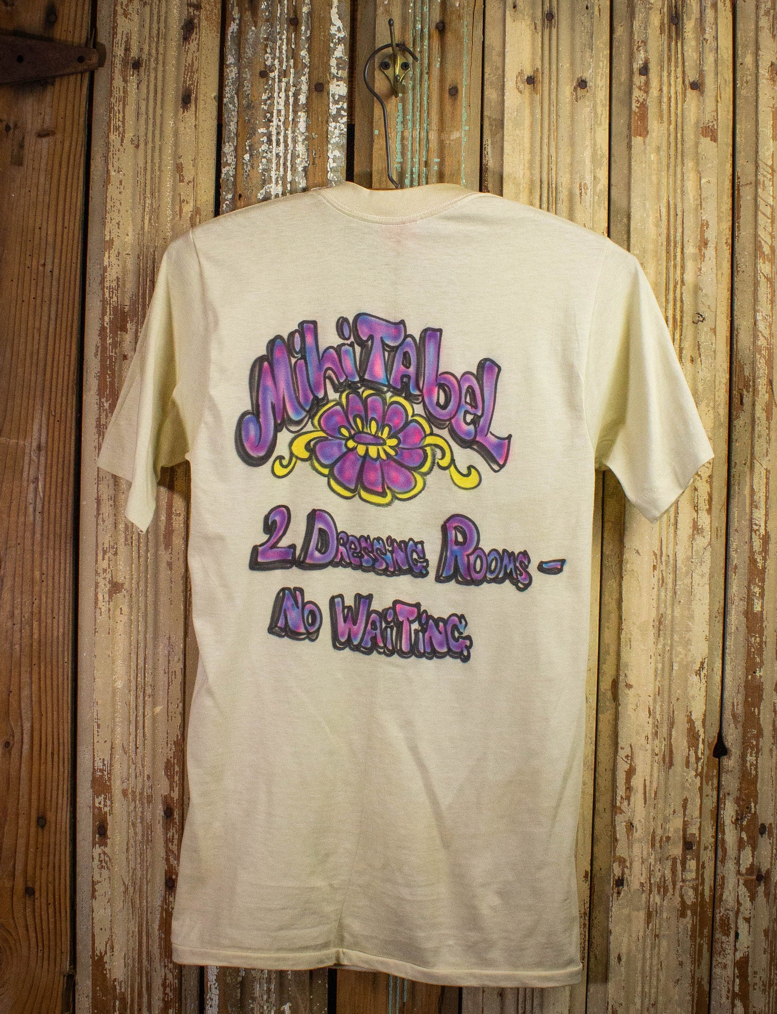 Vintage Mihitabel I Just Work Here Graphic T Shirt 60s Tan XS