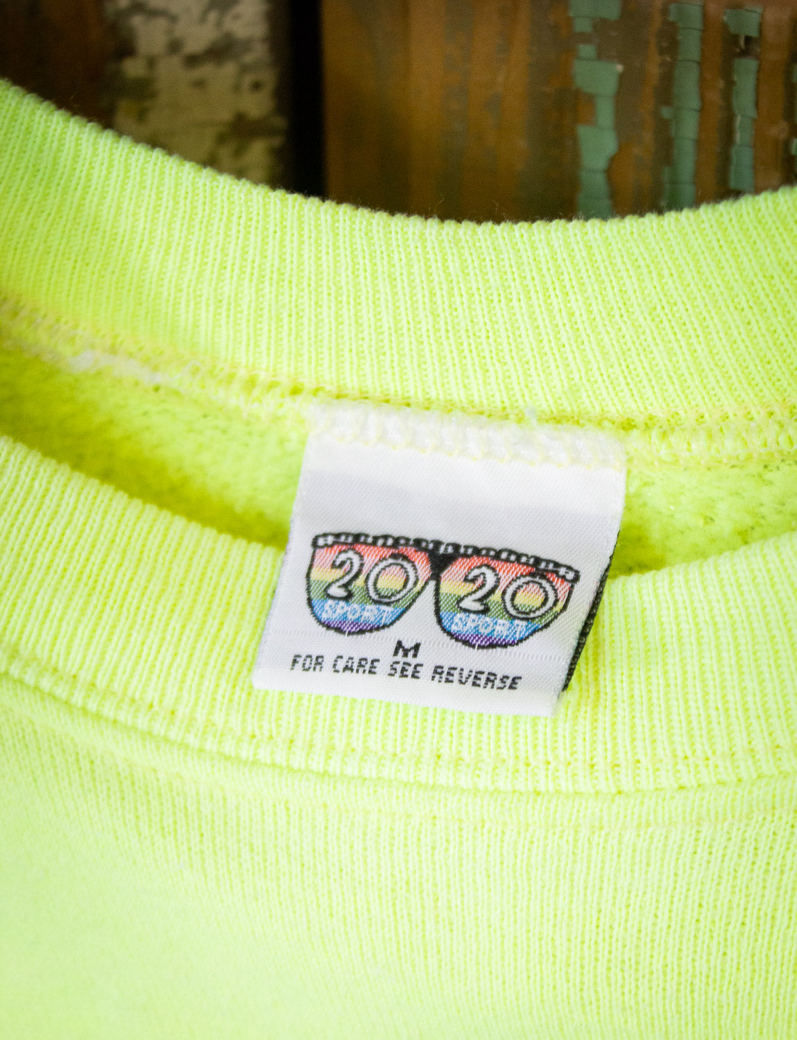 Vintage Miller Lite Beer Sweatshirt 90s Neon Yellow Medium