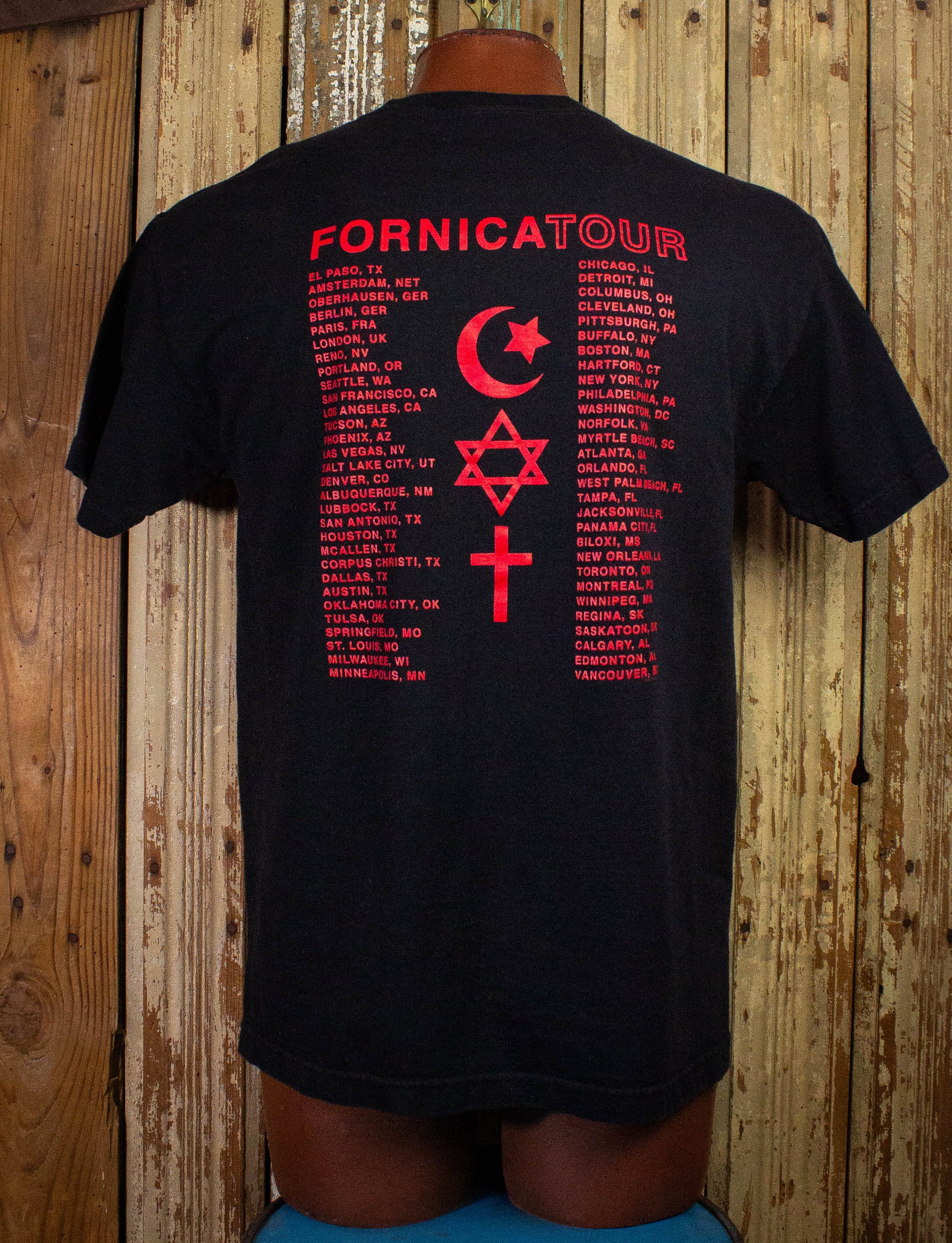 Vintage Ministry Fornicatour Concert T Shirt Black Medium