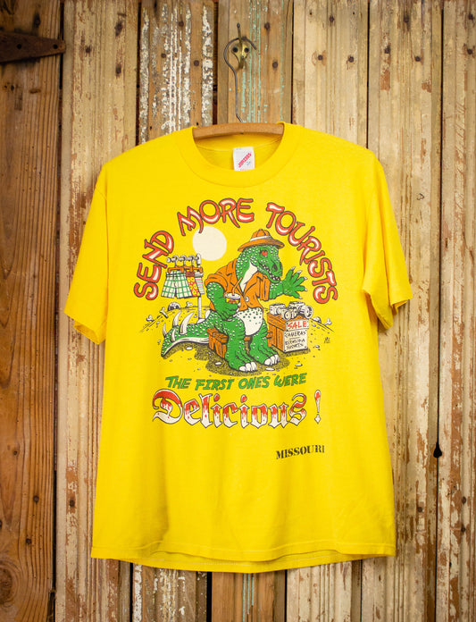 Vintage Missouri Send More Tourists Graphic T Shirt 1987 Yellow Medium