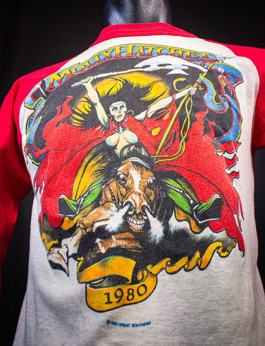 Vintage Molly Hatchet Raglan Concert T Shirt 1980 Medium