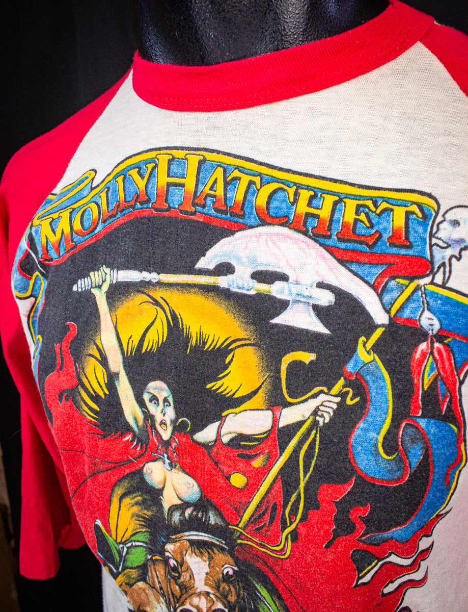Vintage Molly Hatchet Raglan Concert T Shirt 1980 Medium