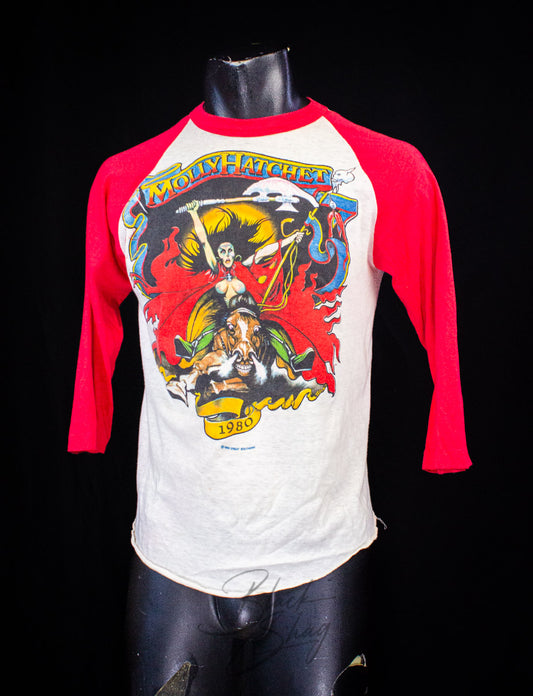 Vintage Molly Hatchet Raglan Concert T Shirt 1980 Medium
