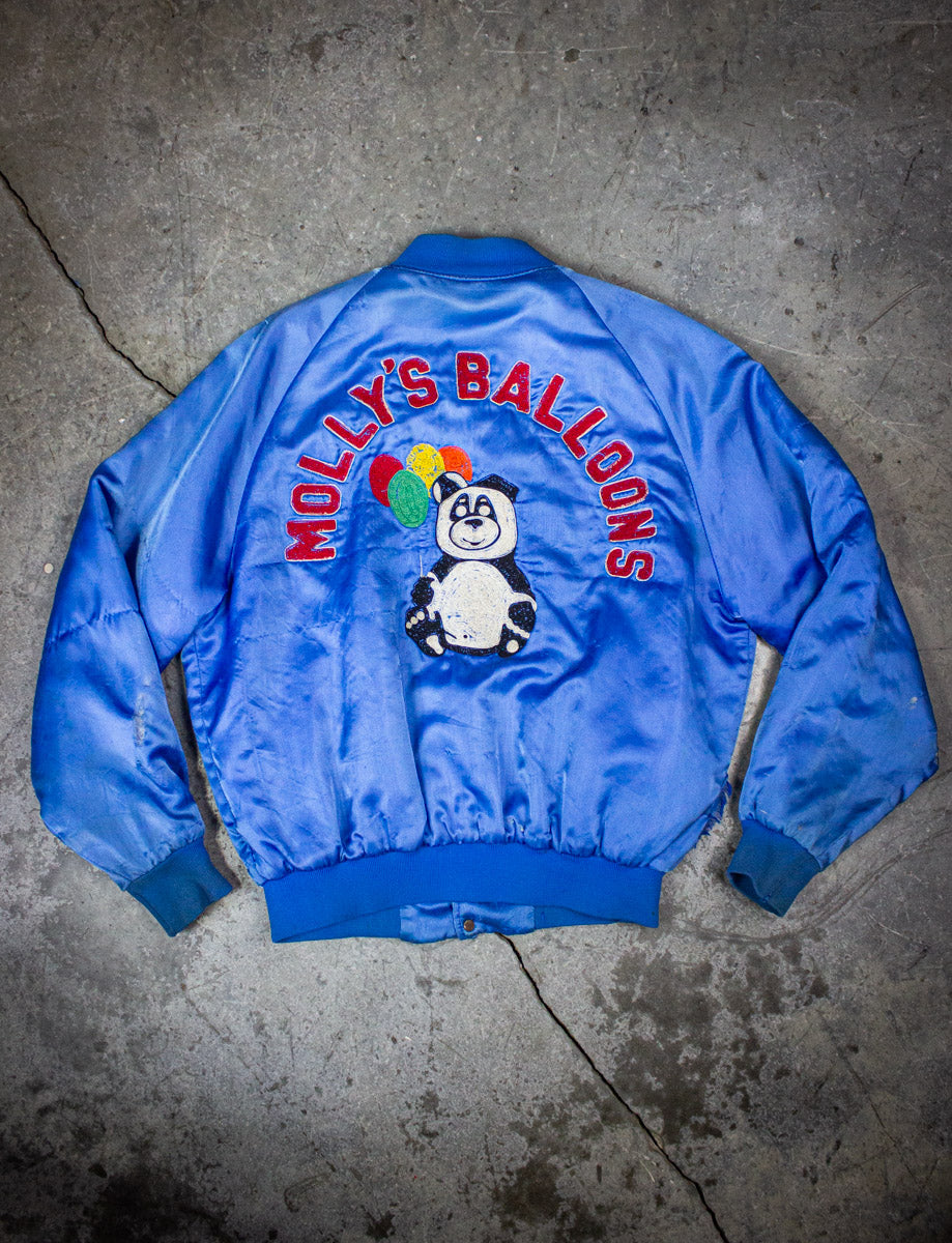Vintage Molly's Balloons Satin Bomber Jacket Blue Large