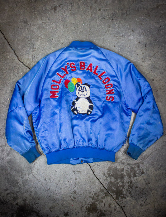 Vintage Molly's Balloons Satin Bomber Jacket Blue Large