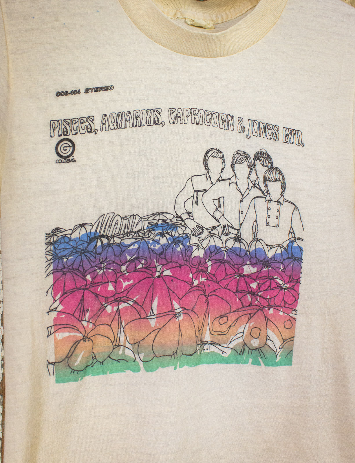 Vintage Monkees Pisces, Aquarius, Capricorn & Jones Concert T Shirt 1967 Small