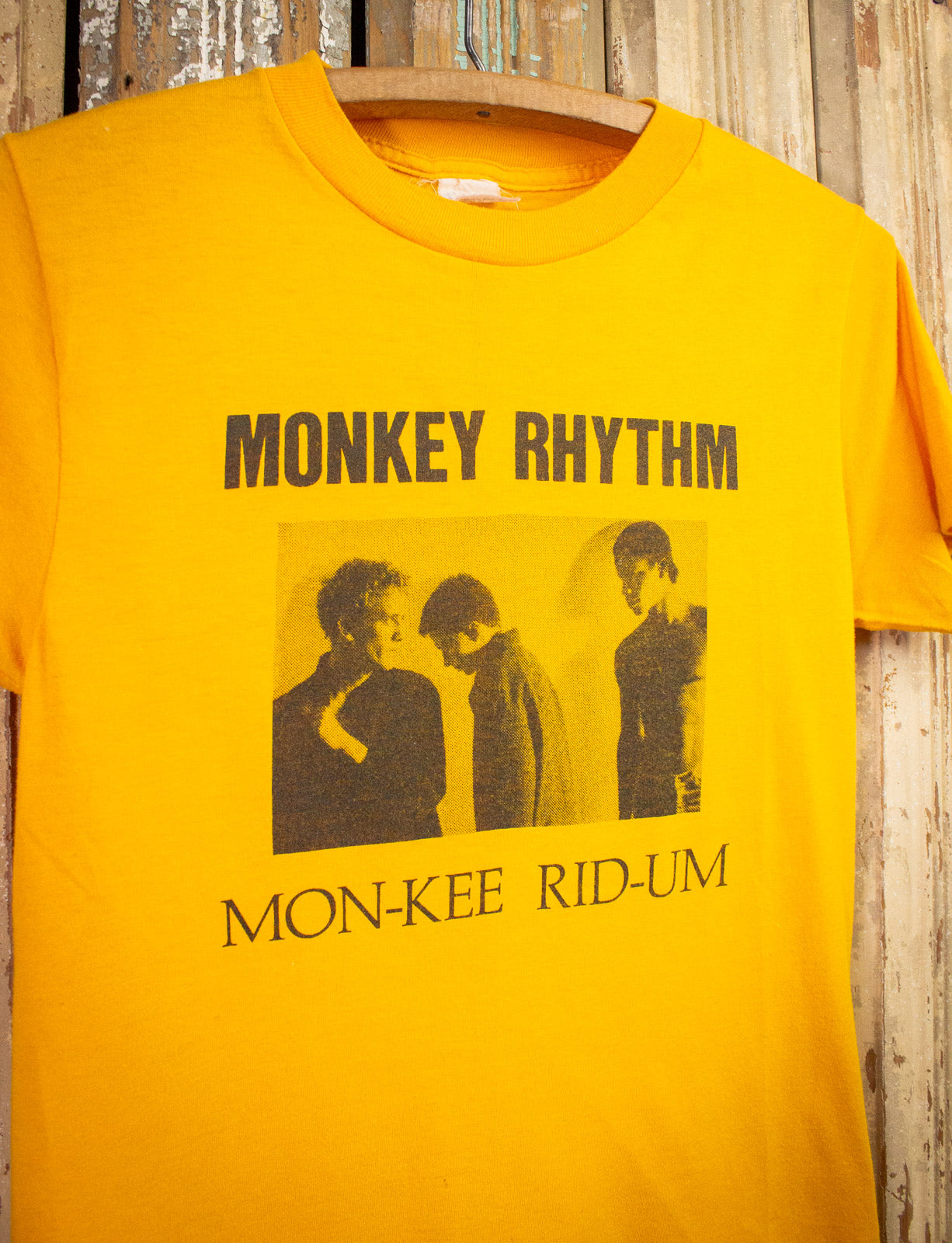 Vintage Monkey Rhythm Monk-Kee Rid-Um Concert T Shirt 80s Yellow XS