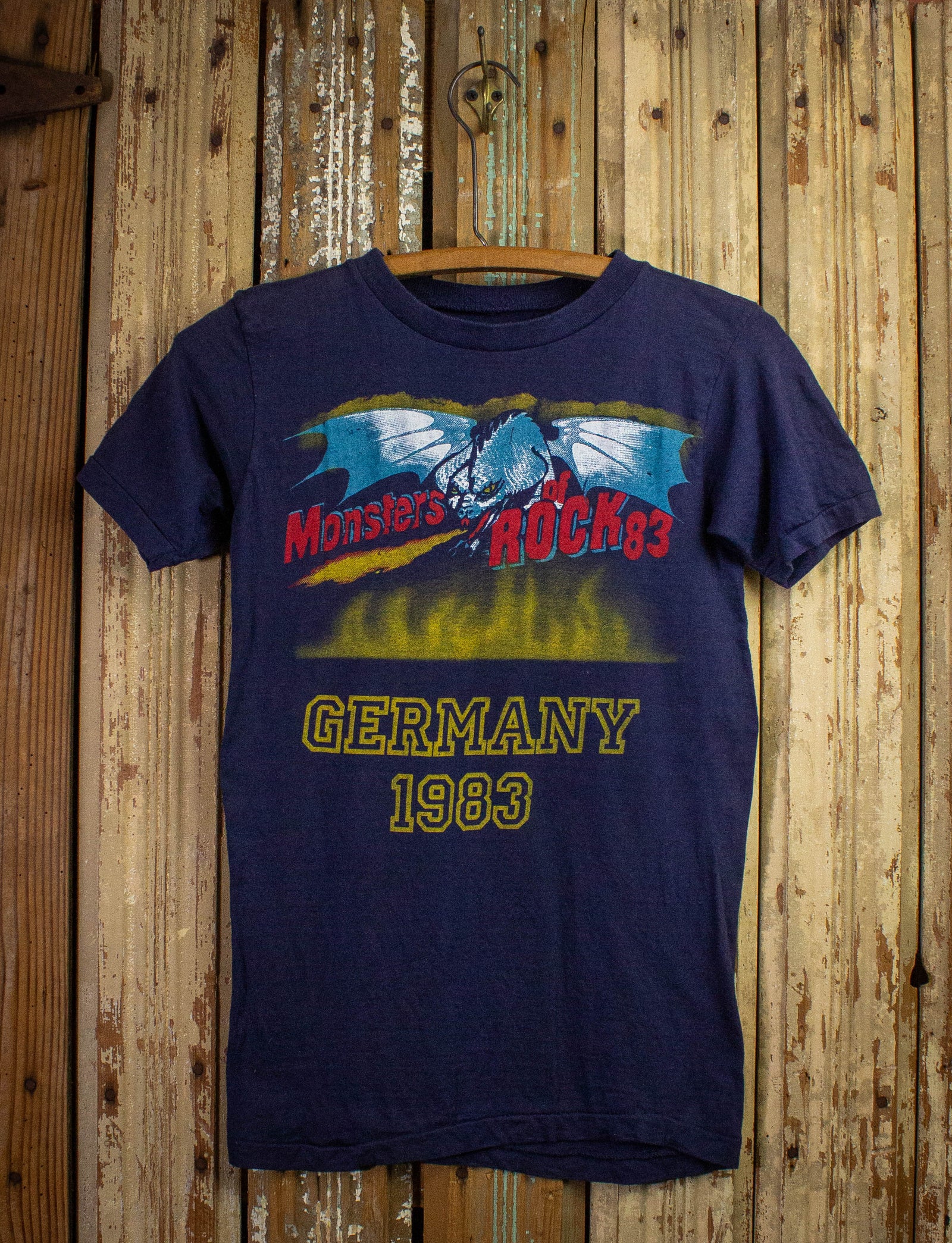 Vintage Monsters of Rock Germany Concert T Shirt 1983 Blue XS
