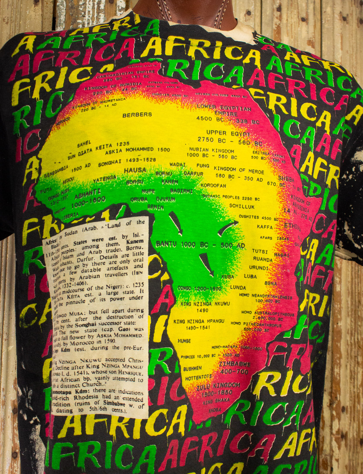 Vintage Mosquitohead Africa Print Graphic T Shirt 90s XL – Black