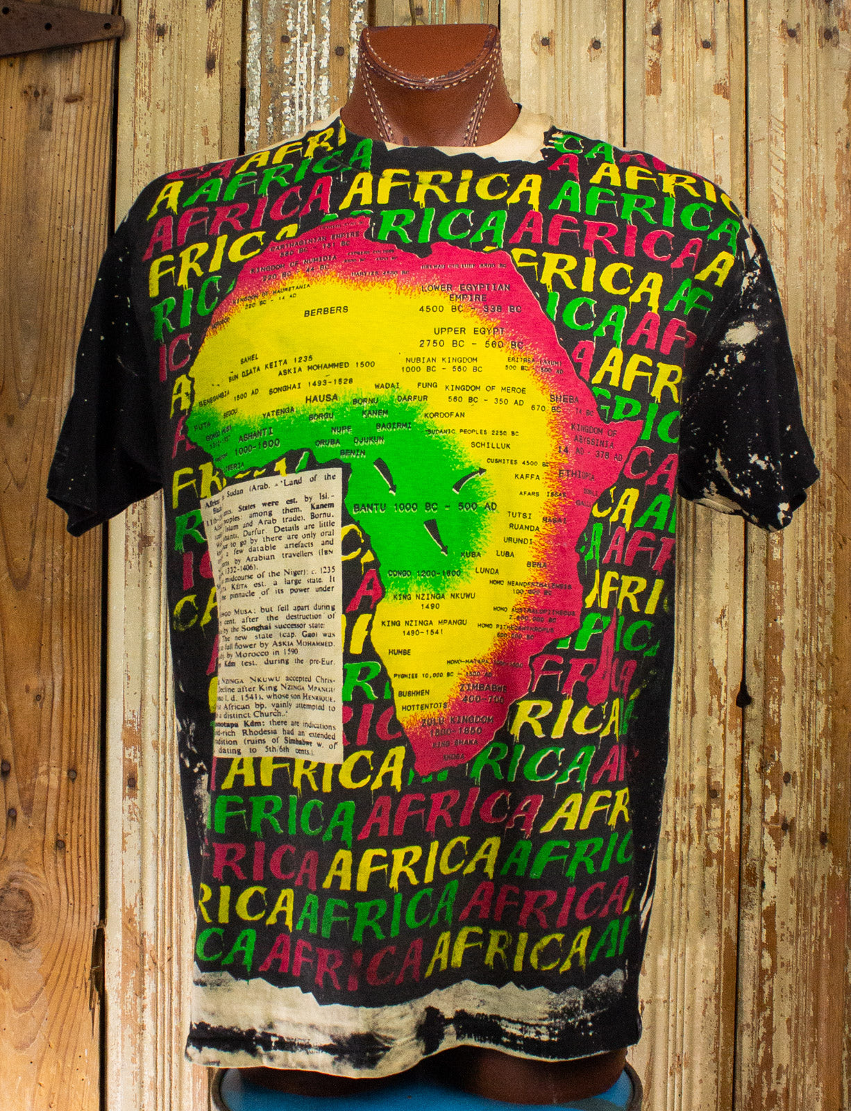 Vintage Mosquitohead Africa Print Graphic T Shirt 90s XL – Black