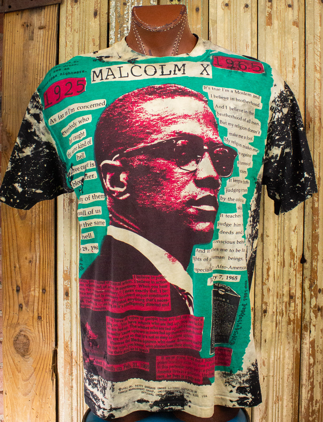 Vintage Mosquitohead Malcolm X Graphic T Shirt 1992 XL