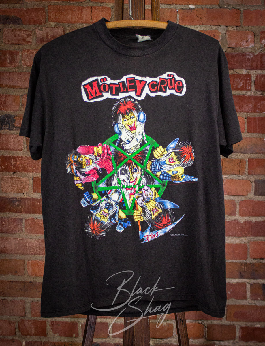 Vintage Mötley Crüe Decade of Decadence Concert T Shirt 1991 Black Medium