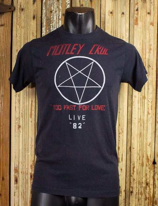 Vintage Motley Crüe Too Fast for Live Concert T Shirt 1982 Black Small