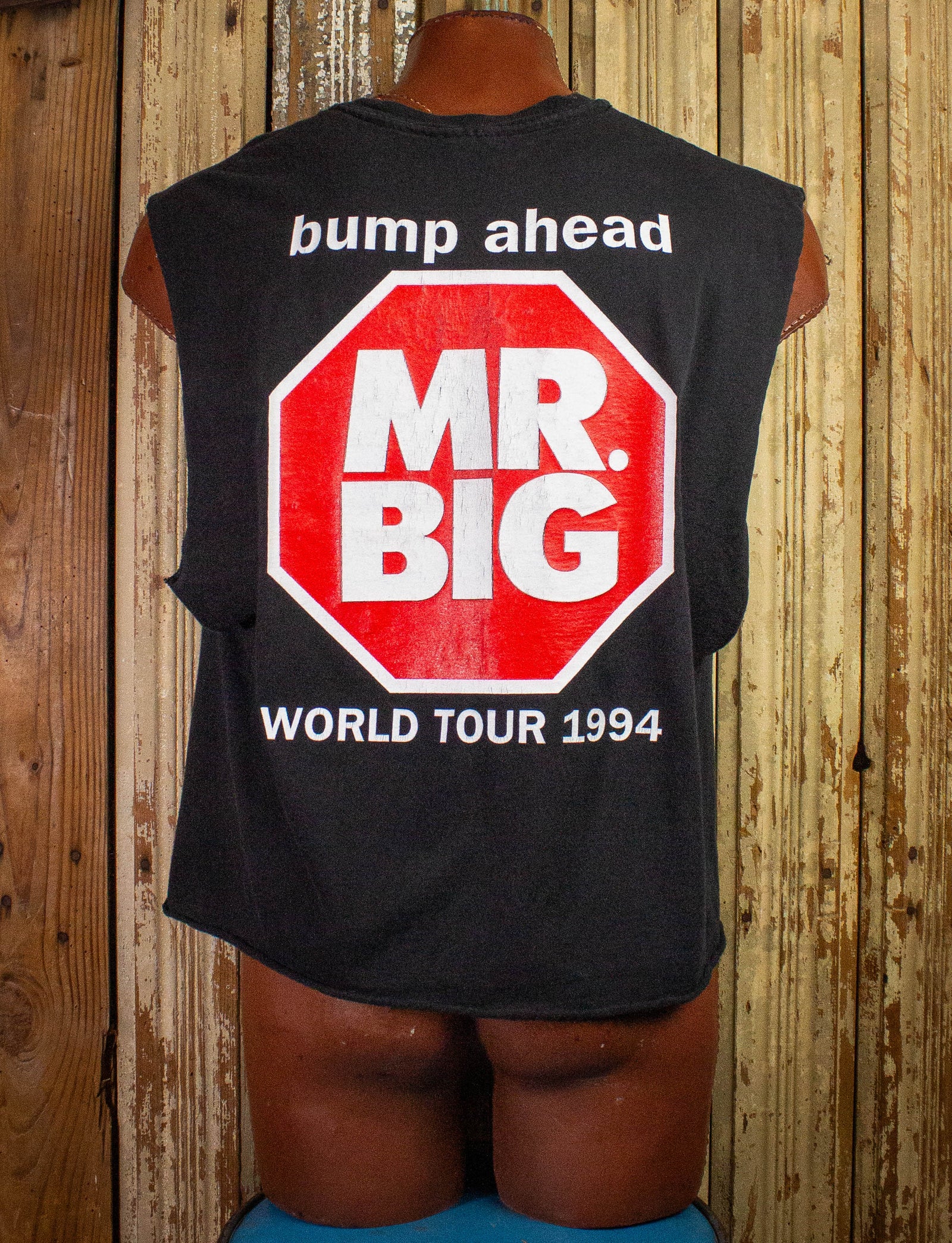 Vintage Mr. Big Bump Ahead Cut Off Concert T Shirt 1994 Black XL