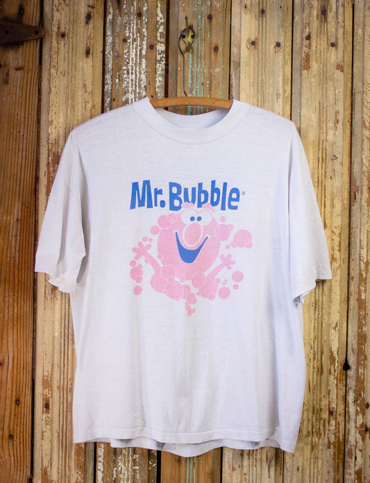 Vintage Mr. Bubble Graphic T Shirt 90s White Large