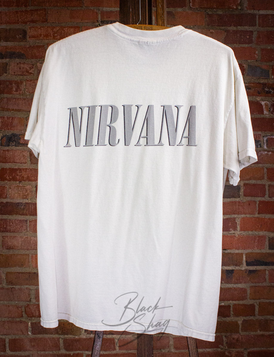 Vintage Nirvana Band Photo Concert T Shirt 1996 White Large