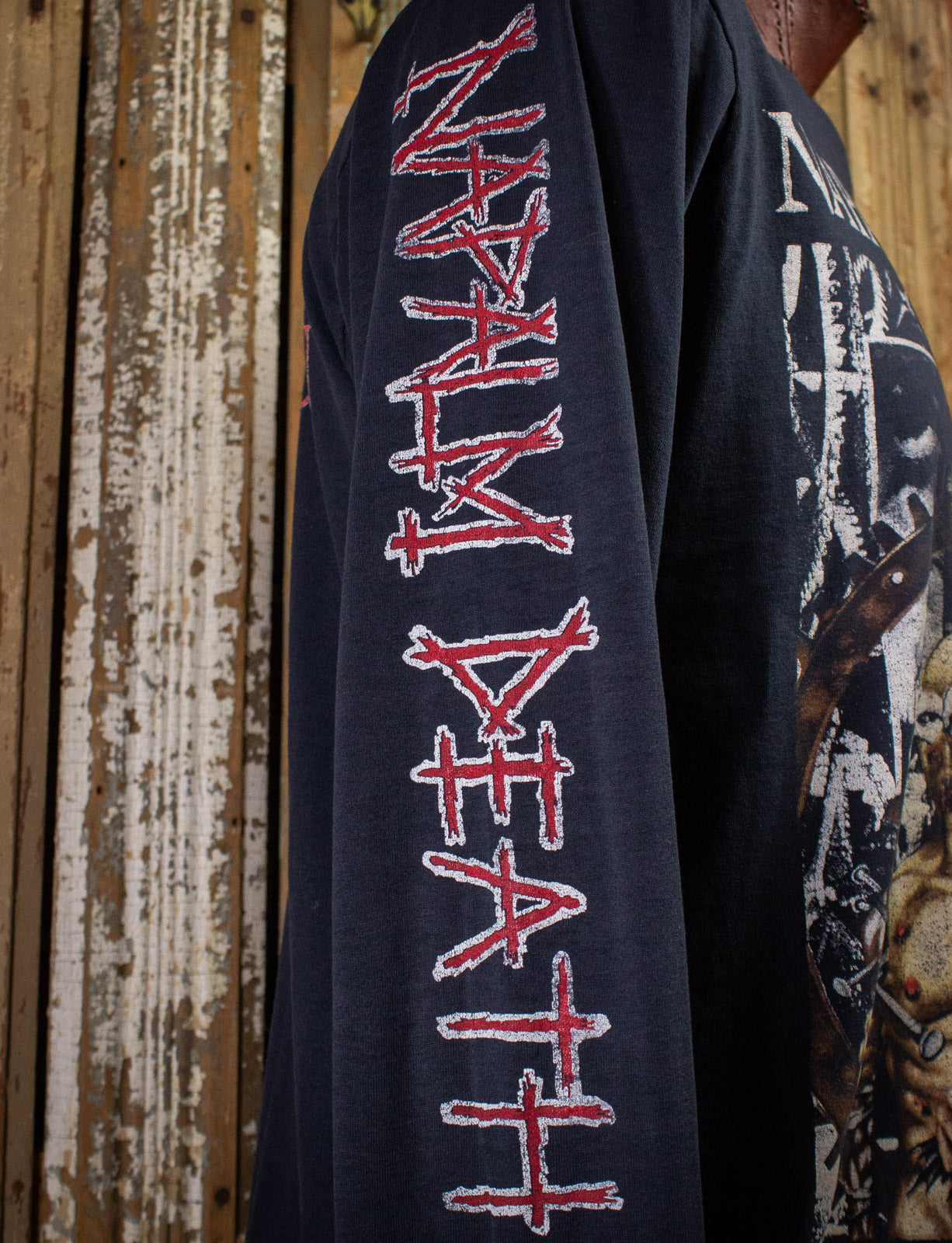 Vintage Napalm Death Campaign for Musical Destruction Concert T Shirt Long Sleeve 1992 Black XL