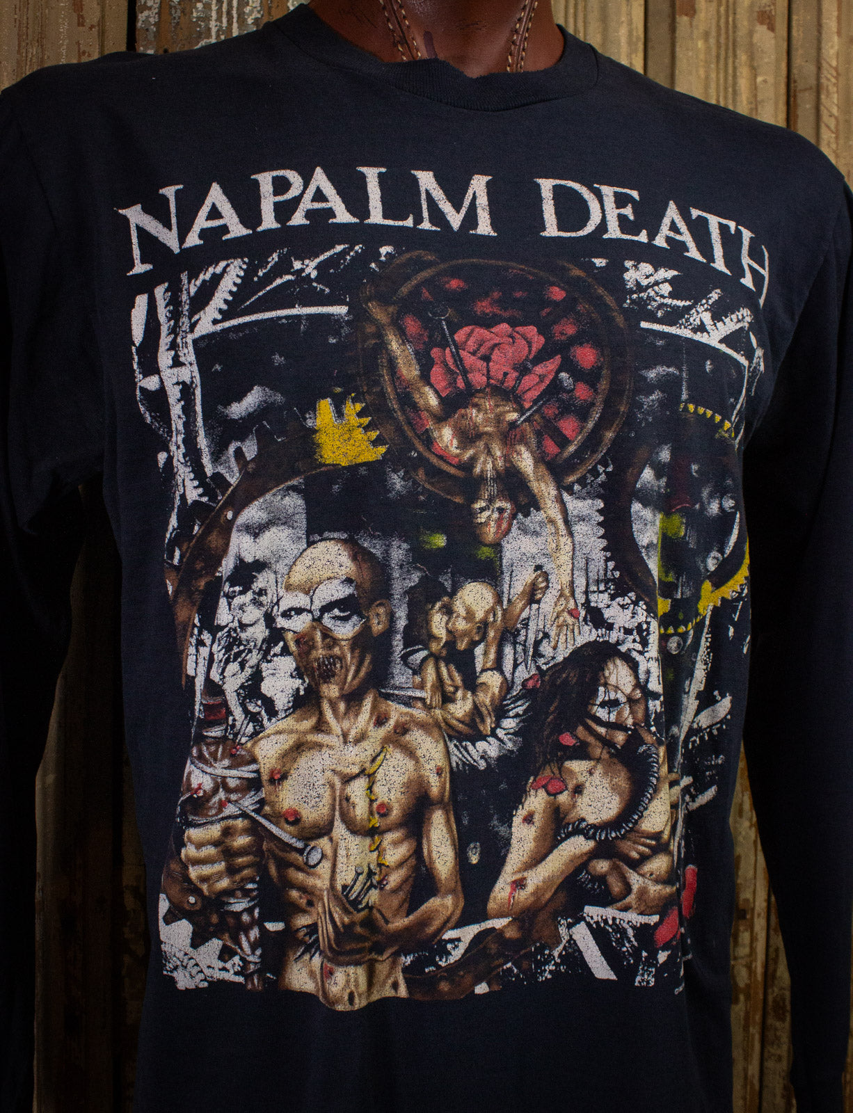 Vintage Napalm Death Campaign for Musical Destruction Concert T Shirt Long Sleeve 1992 Black XL