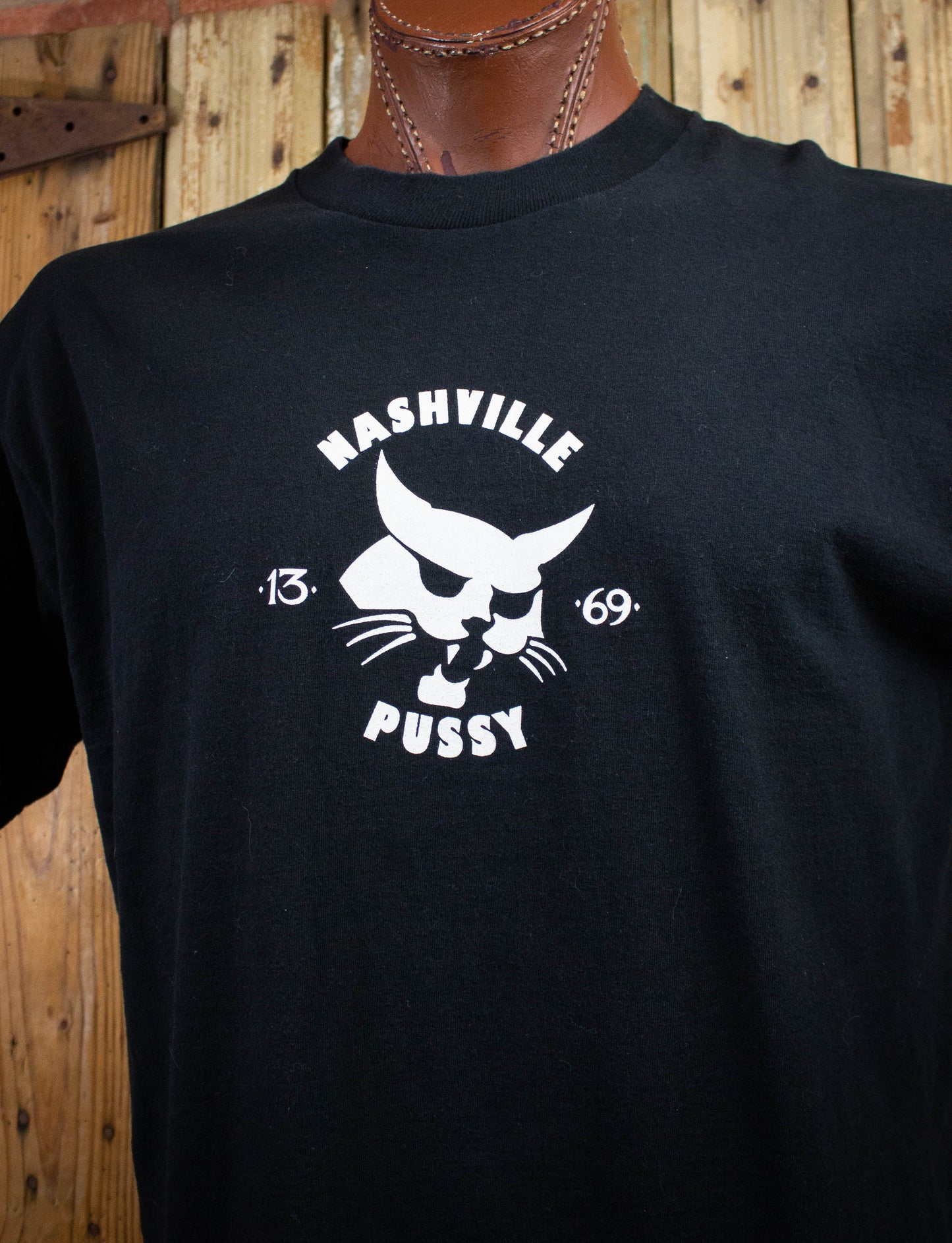Nashville Pussy 13 69 Cat Logo Concert T Shirt 2000s Black XL