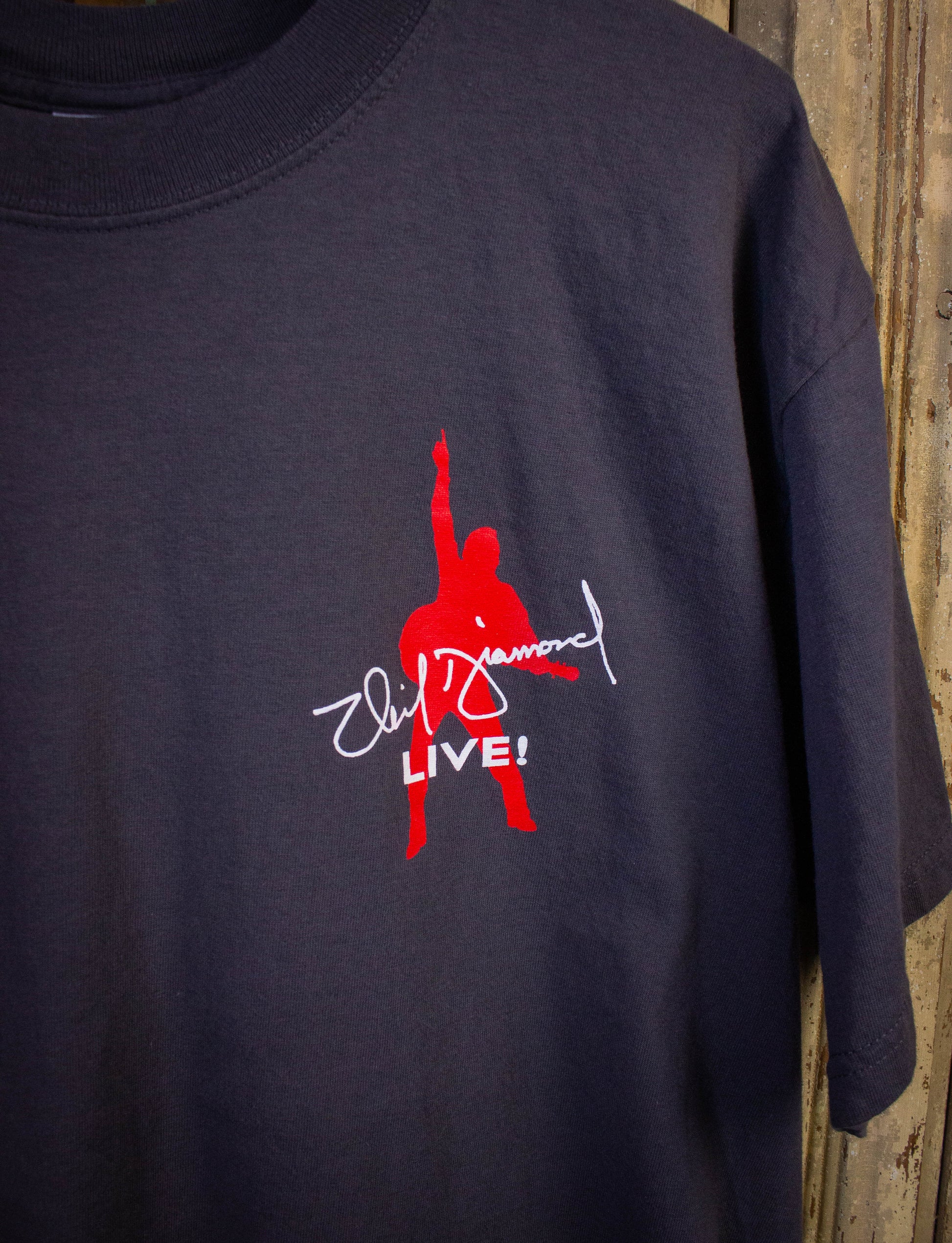 Vintage Neil Diamond Live Concert T Shirt 2001-02 Gray Large