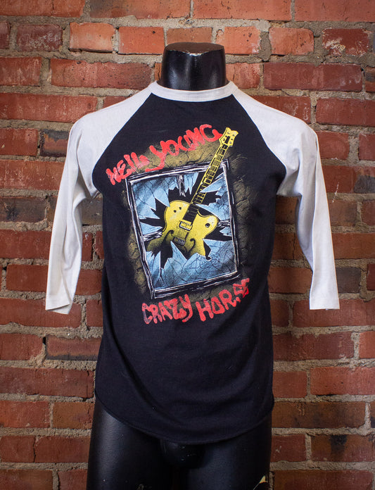 Vintage Neil Young Crazy Horse Concert T Shirt Raglan 1986 Small/Medium