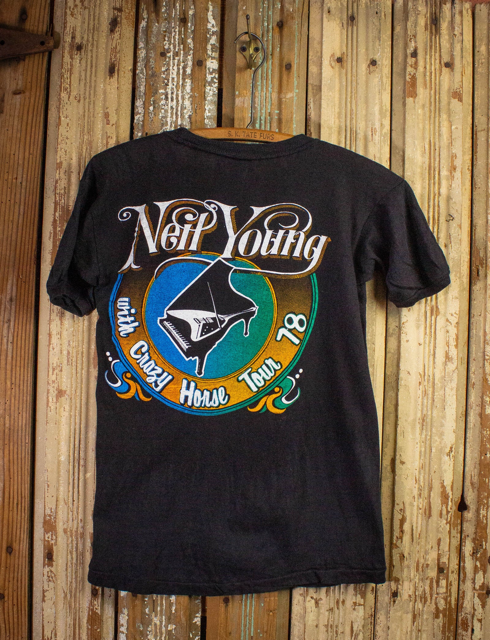 Vintage Neil Young Crazy Horse Tour Concert T Shirt 1978 Black Small