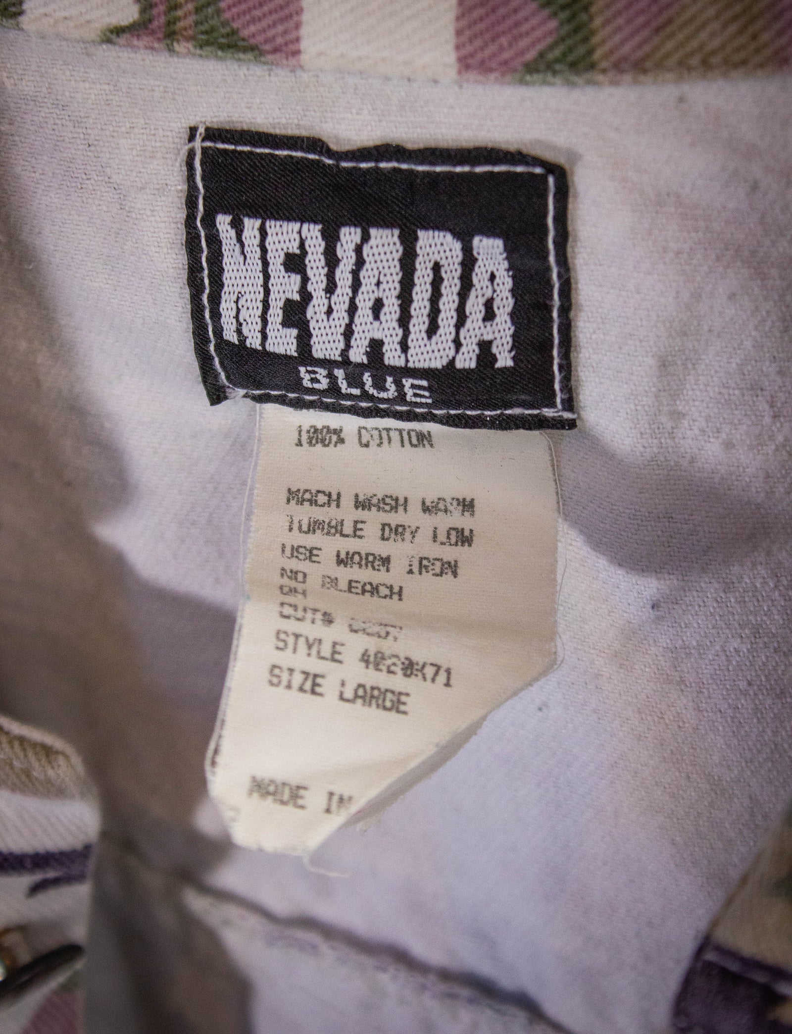 Vintage Nevada Blue Aztec Print Cropped Jacket 80s/90s Medium