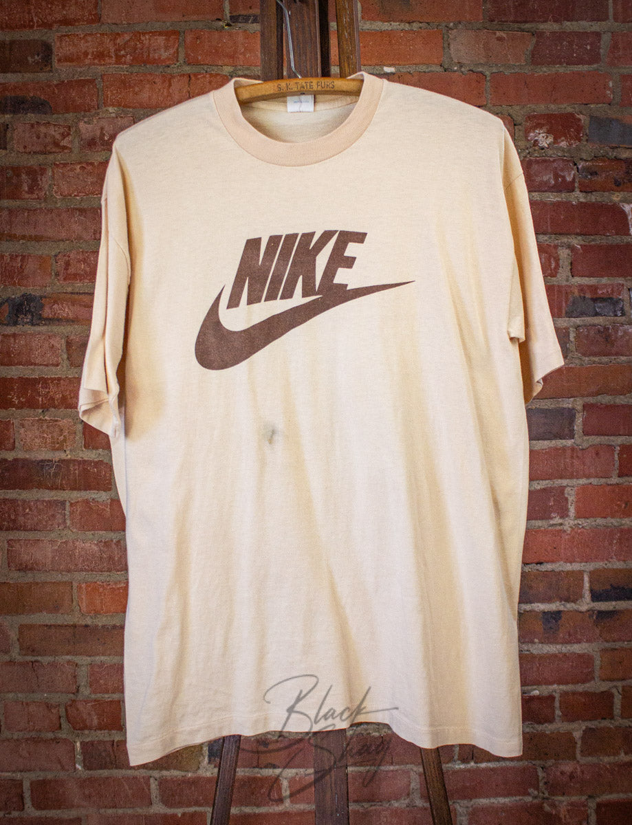 Vintage Nike Graphic T Shirt 70s Peach Large