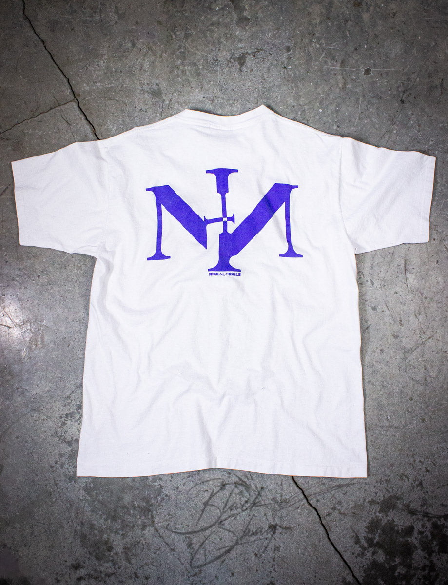Vintage Nine Inch Nails Sin Concert T Shirt 1990 White XL – Black