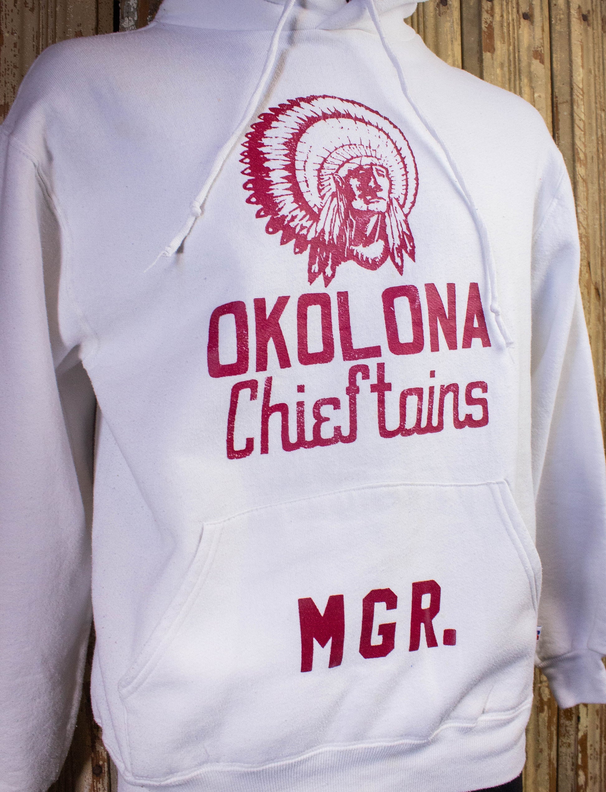 Vintage Okolana Chieftains Hoodie 80s White Medium